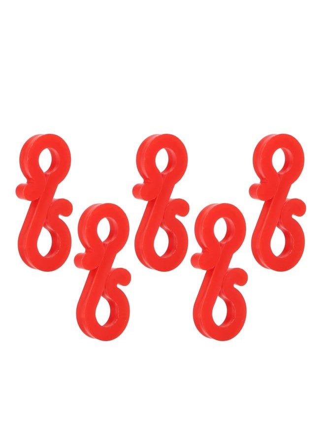 100pcs Christmas Light Clips Waterproof Frostproof Reusable Plastic S Hook Gutter Hooks String Light Hooks for Christmas Red