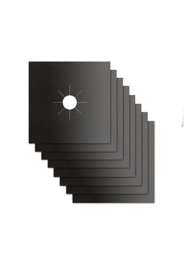 LEOKOR 8-Piece Kitchen Gas Stove Burner Cover Antifouling Mat Black - Image 2