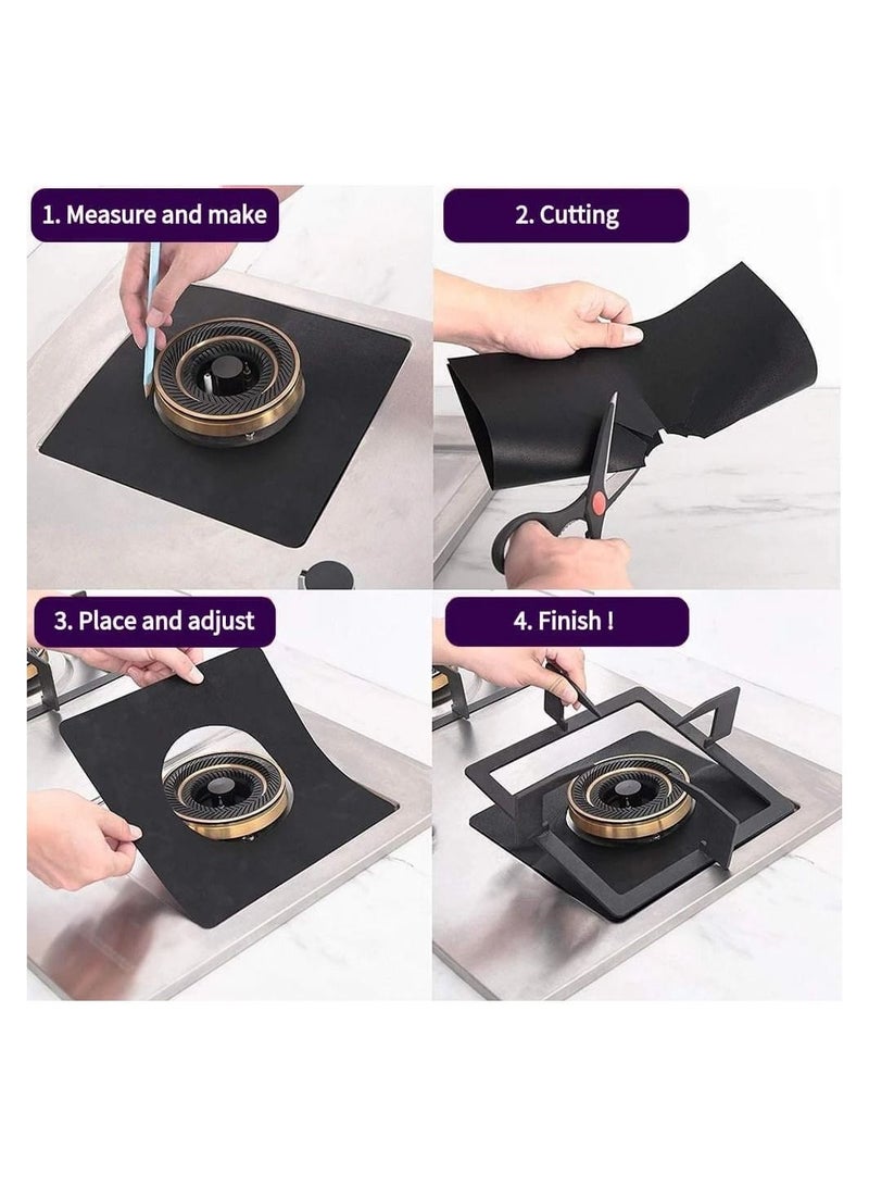 LEOKOR 8-Piece Kitchen Gas Stove Burner Cover Antifouling Mat Black - Image 4