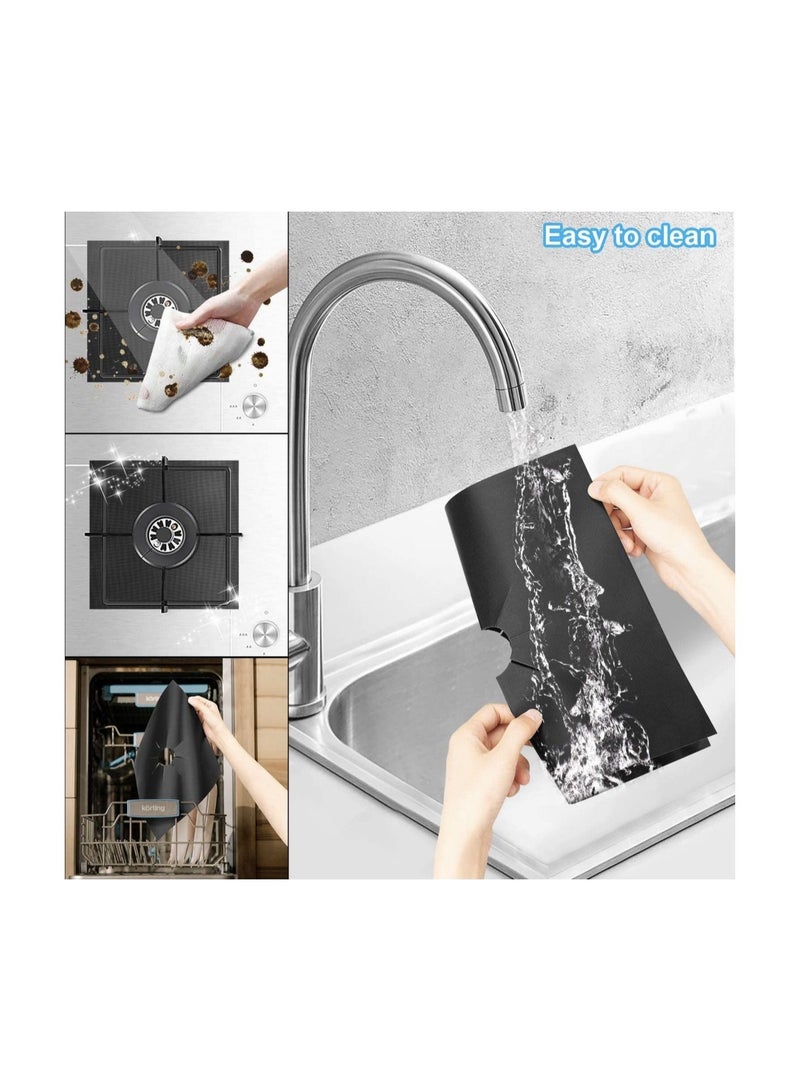 LEOKOR 8-Piece Kitchen Gas Stove Burner Cover Antifouling Mat Black - Image 5