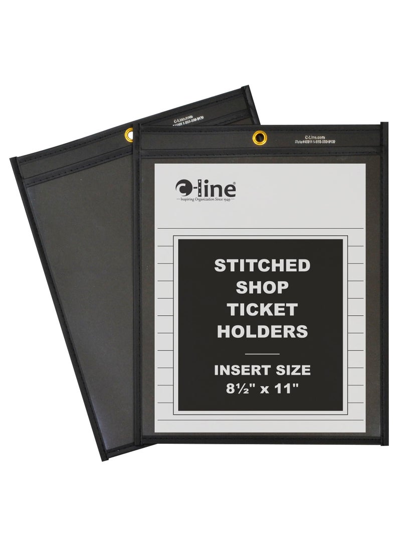 C-Line C-Line Shop Ticket Holders, Stitched, One Side Clear, 8-1/2" x 11", Box of 25 (45911)  - Image 1