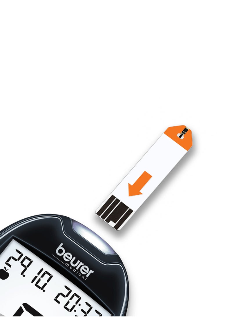 Beurer - GL 44 - Blood Sugar Monitor | Easy-to-Use Glucose Meter with XXL Display | Soft+Safe Lancing Aid and Data Transfer Capability | Black | Lancing Aid + 10 Lancets - Image 1