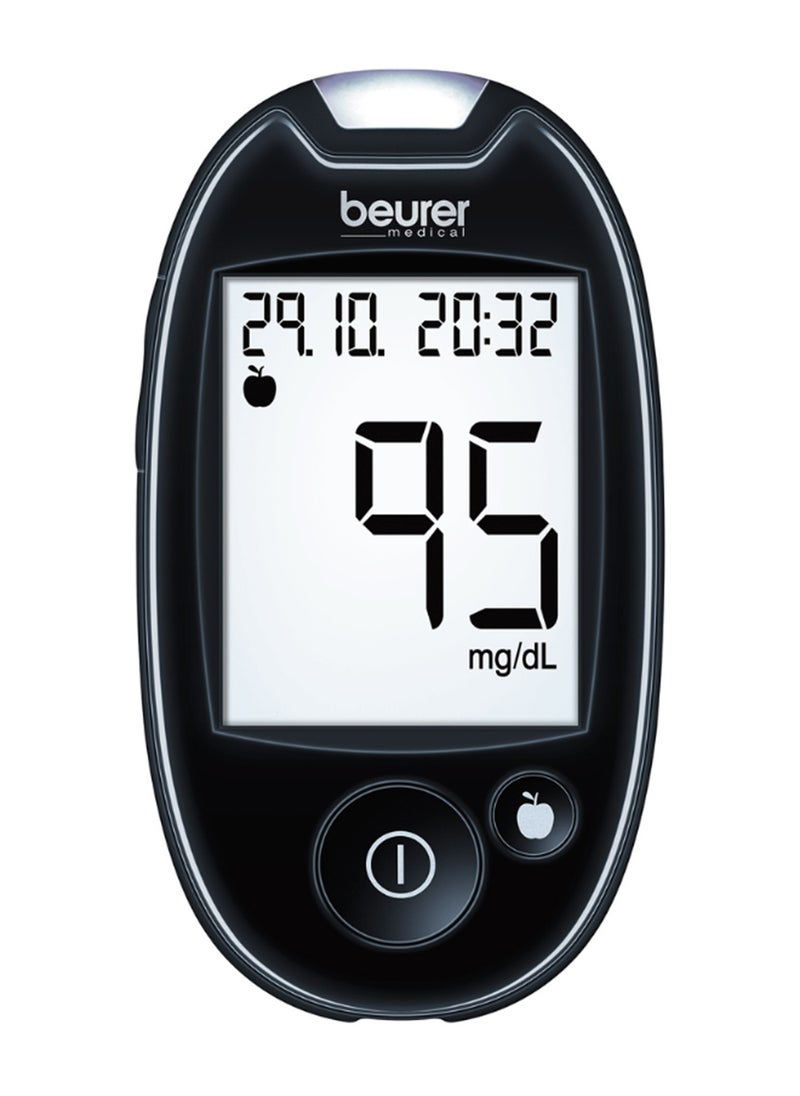 Beurer - GL 44 - Blood Sugar Monitor | Easy-to-Use Glucose Meter with XXL Display | Soft+Safe Lancing Aid and Data Transfer Capability | Black | Lancing Aid + 10 Lancets - Image 1