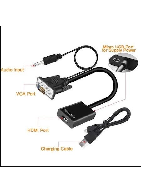 Compaxe - Audio Cable VGA To HDMI Converter / Converter Cable Adapter - Image 1