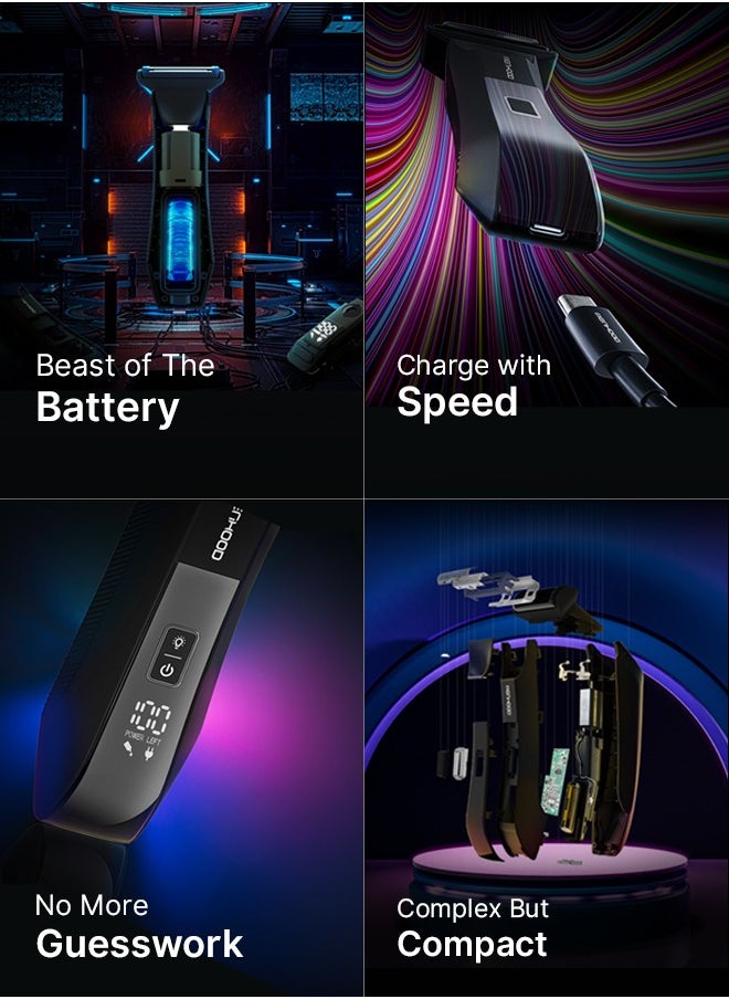 MENHOOD - MENHOOD Grooming Trimmer 4.0 | Full Body & Trimmer with Dual Head Foil Technology | Best Trimmer & Body Shaver for Men with Waterproof IPX7 Technology | USB-C Fast Charging | 150 Min Runtime | 4000k LED Spotlight & Power Status Display - Image 1