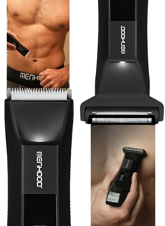 MENHOOD Grooming Trimmer 4.0 | Full Body & Trimmer with Dual Head Foil Technology | Best Trimmer & Body Shaver for Men with Waterproof IPX7 Technology | USB-C Fast Charging | 150 Min Runtime | 4000k LED Spotlight & Power Status Display - Image 1
