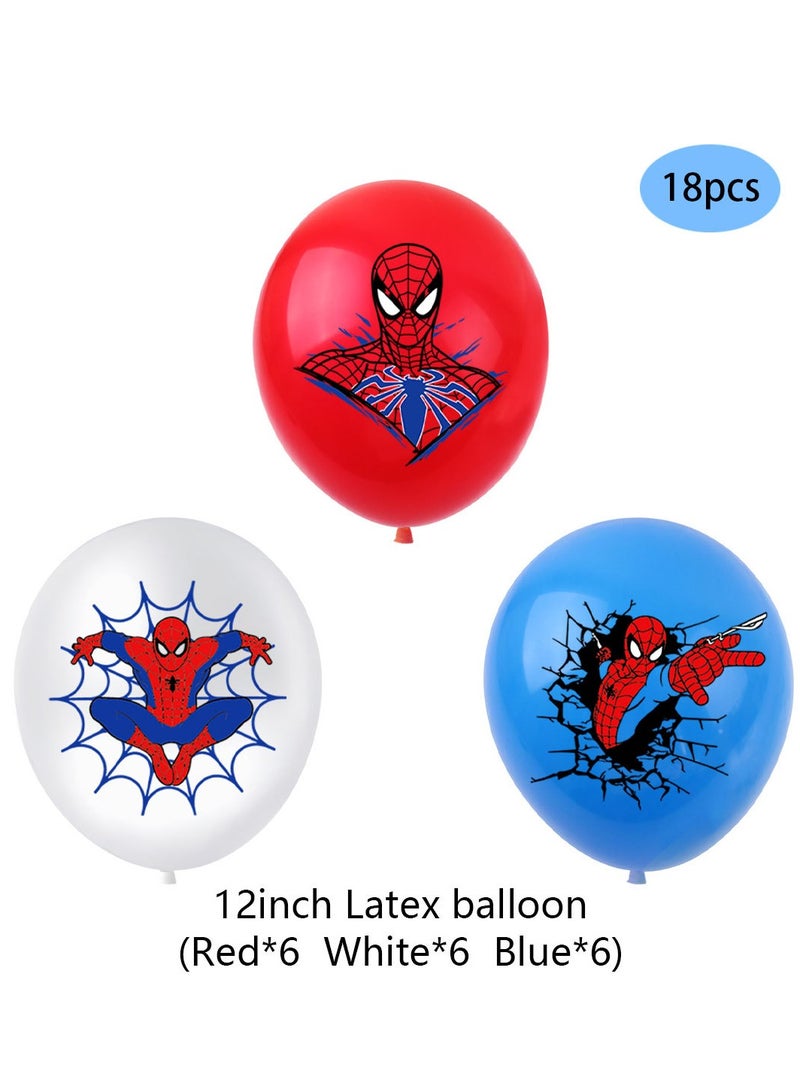JAYATO Spiderman Theme Birthday Party Decoration Spiderman Pull Flag Cake Insert Balloon Spiral Charm Party Supplies - Image 4