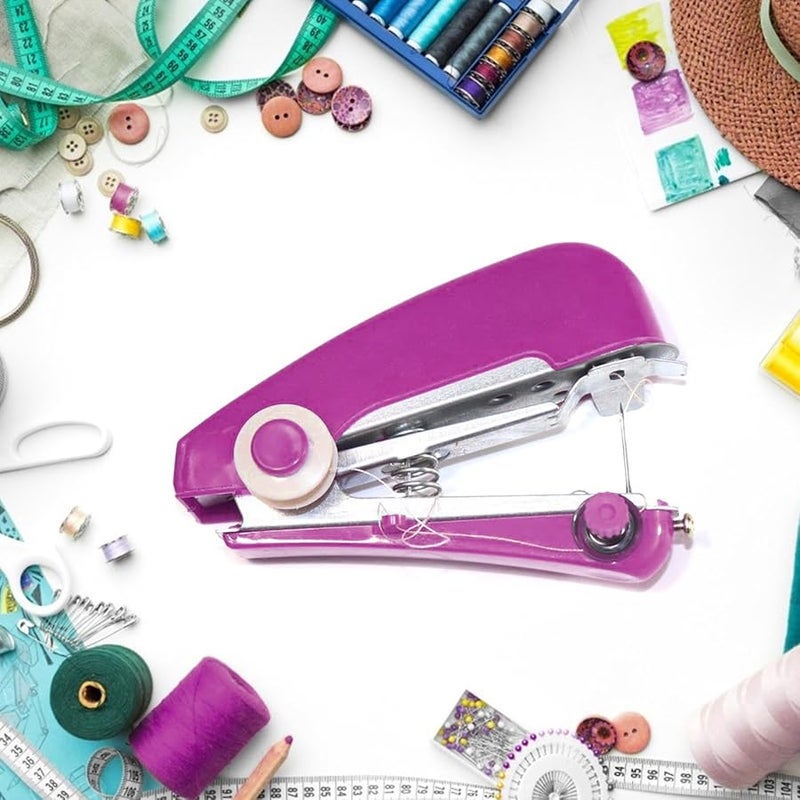 آلة خياطة محمولة يدوية زرقاء للإصلاح السريع للملابس للاستخدام المنزلي والسفر - Image 3