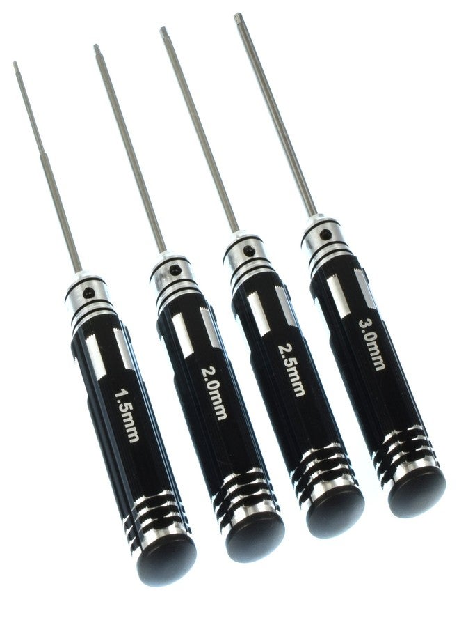 Apex RC Products 4pc 1.5mm 2.0mm 2.5mm 3.0mm Metric Allen Key Set W/Aluminum Handles #2740 - Image 1