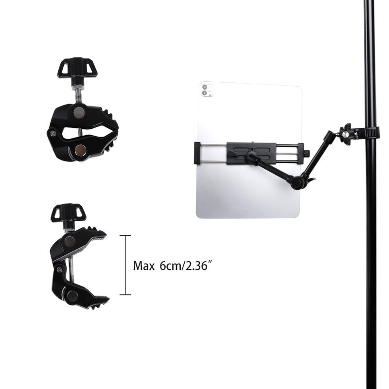 Leenconghui Exercise Bike Tablet Mount for iPad â€“ Adjustable Spin Bike & Treadmill iPad Holder Stand, Compatible with Microphone Stands, Stationary Bicycles, and Devices Ranging from 4.7 to 13 Inches - Image 4
