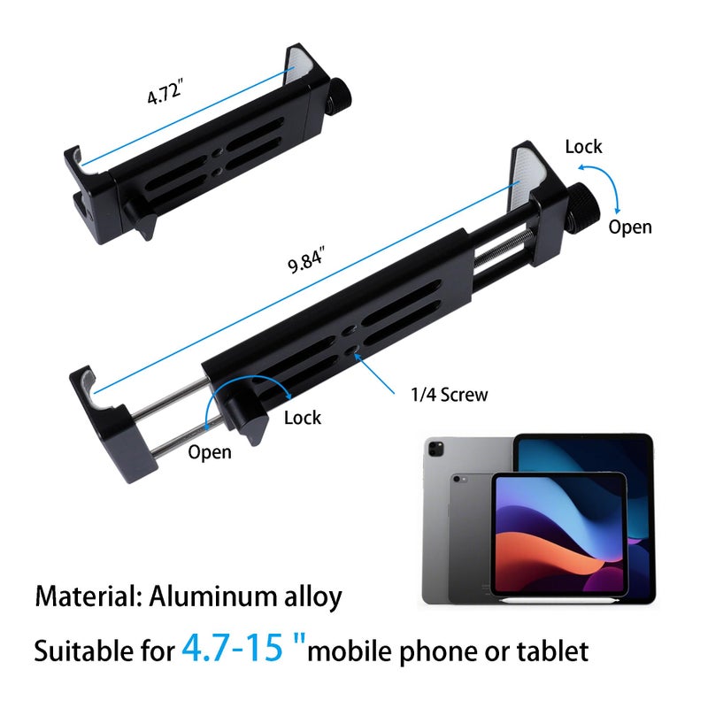 Leenconghui Exercise Bike Tablet Mount for iPad â€“ Adjustable Spin Bike & Treadmill iPad Holder Stand, Compatible with Microphone Stands, Stationary Bicycles, and Devices Ranging from 4.7 to 13 Inches - Image 3