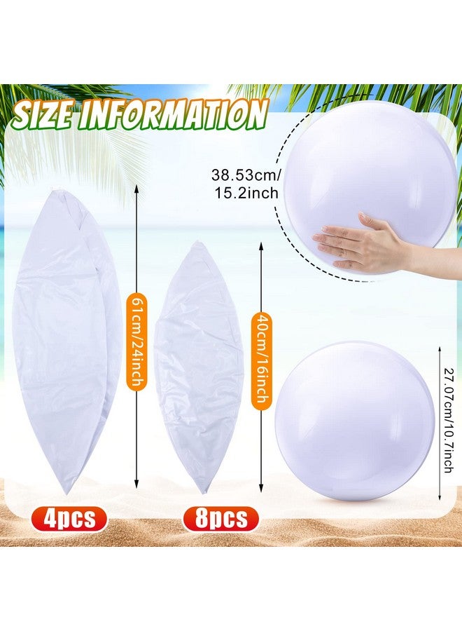 Sinmoe 12 Pieces Solid Beach Ball Inflatable Beach Ball Swimming Pool Party Ball For Summer Beach Pool And Party Favor Beach Toys For Kids (White 16 Inch 24 Inch) - Image 5