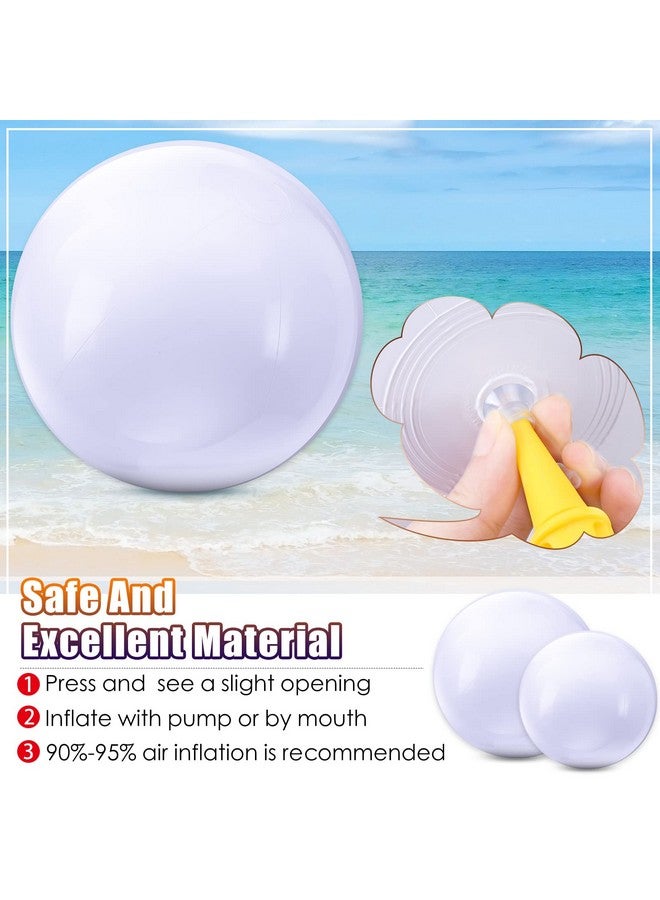 Sinmoe 12 Pieces Solid Beach Ball Inflatable Beach Ball Swimming Pool Party Ball For Summer Beach Pool And Party Favor Beach Toys For Kids (White 16 Inch 24 Inch) - Image 4