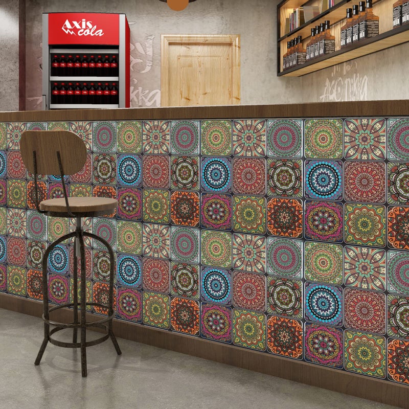 LONGKING Peel and Stick Backsplash Tile Stickers, Colorful Moroccan Tile for Kitchen, Stick on Wall Tiles (10 Sheets) - Image 4