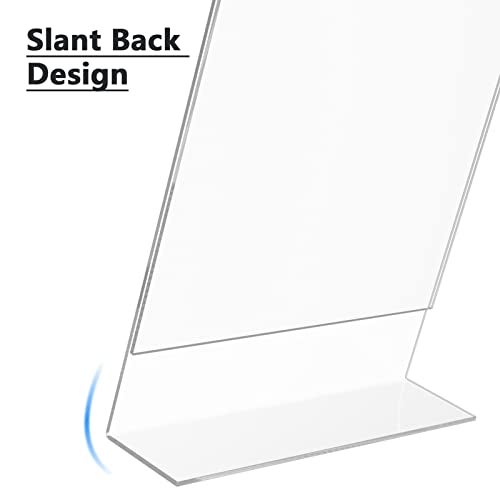 MaxGear 6 Pack Acrylic Sign Holder 8.5 X 11, Plastic Paper Holder With Vertical Slanted Back, Picture Photo Frames Display Stand Flyer and Document Organizer for Office Desktop Use - Image 4