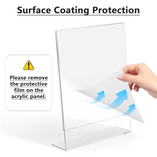 MaxGear 6 Pack Acrylic Sign Holder 8.5 X 11, Plastic Paper Holder With Vertical Slanted Back, Picture Photo Frames Display Stand Flyer and Document Organizer for Office Desktop Use - Image 2