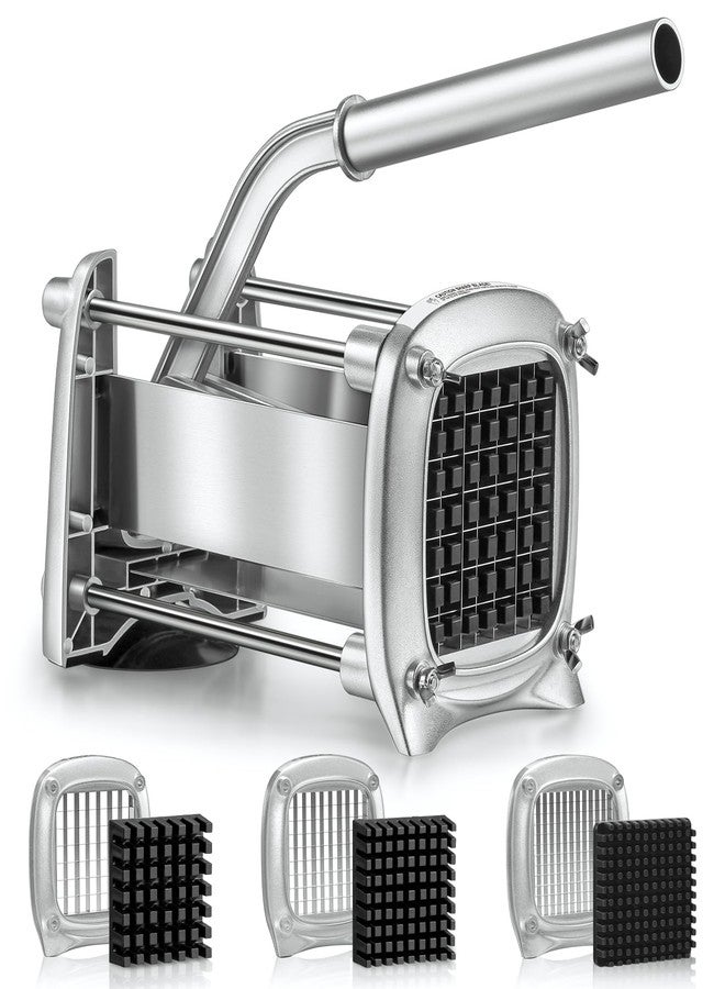 Sopito Professional Stainless Steel French Fry Cutter, 3 Blades (1/2", 3/8", 1/4") for Potatoes, Carrots, Apples, Commercial & Home Use - Image 1