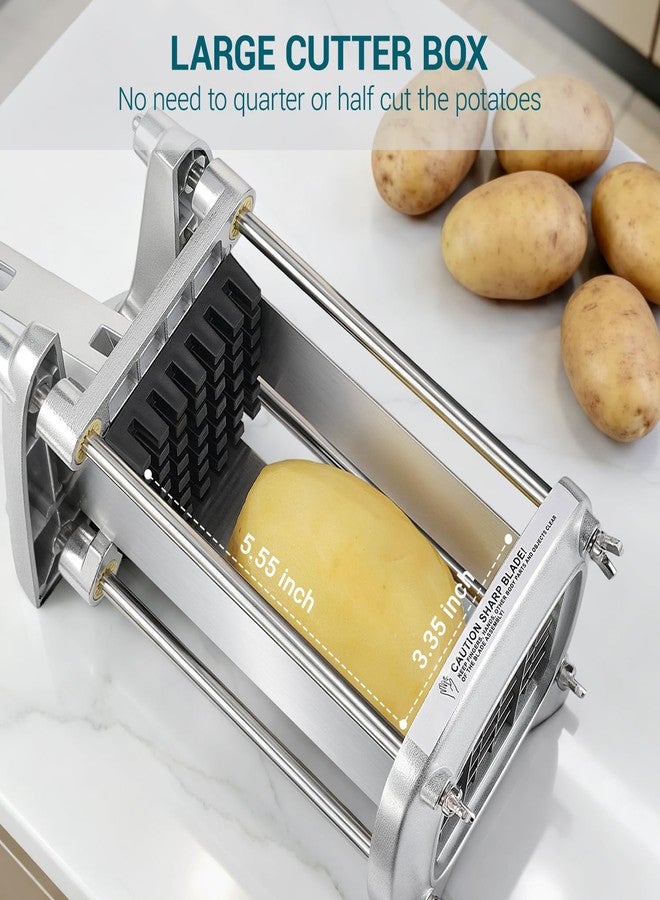 Sopito Professional Stainless Steel French Fry Cutter, 3 Blades (1/2", 3/8", 1/4") for Potatoes, Carrots, Apples, Commercial & Home Use - Image 4