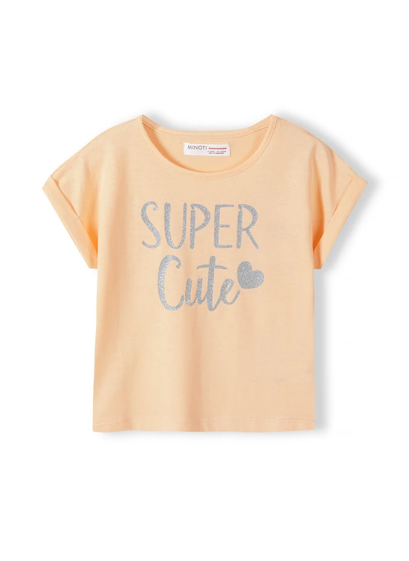 مينوتي Kids Girls Rolled sleeve T-shirt with print