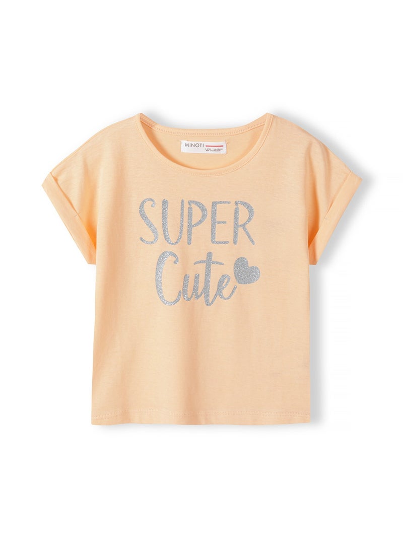 MINOTI Girls Short Sleeve T-Shirt with Front Print  - Image 1