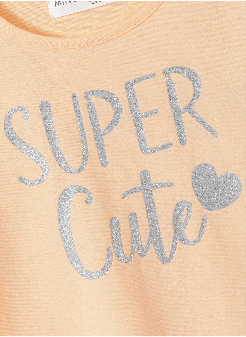 MINOTI Girls Short Sleeve T-Shirt with Front Print  - Image 3