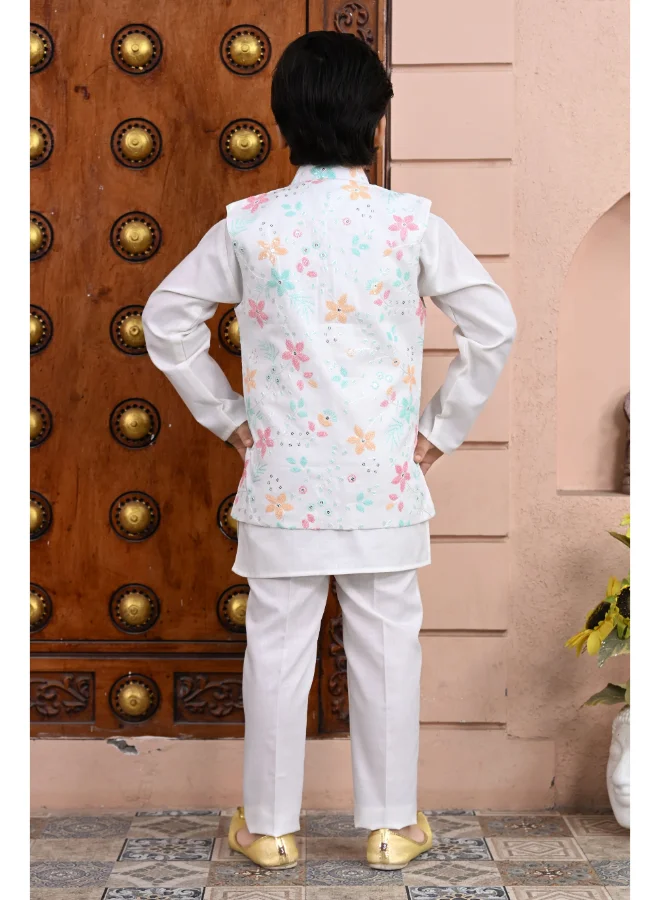 BT DEZINES Boys Multicolor Cotton Blend Kurta Pajama Set