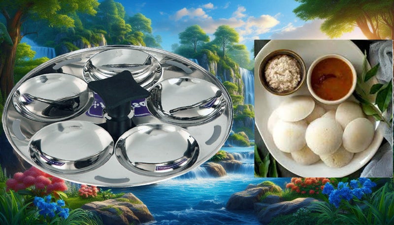 TENNYSON طبق ستانلس ستيل TENNYSON 1 مع 5 تجاويف ومقبض - Image 1