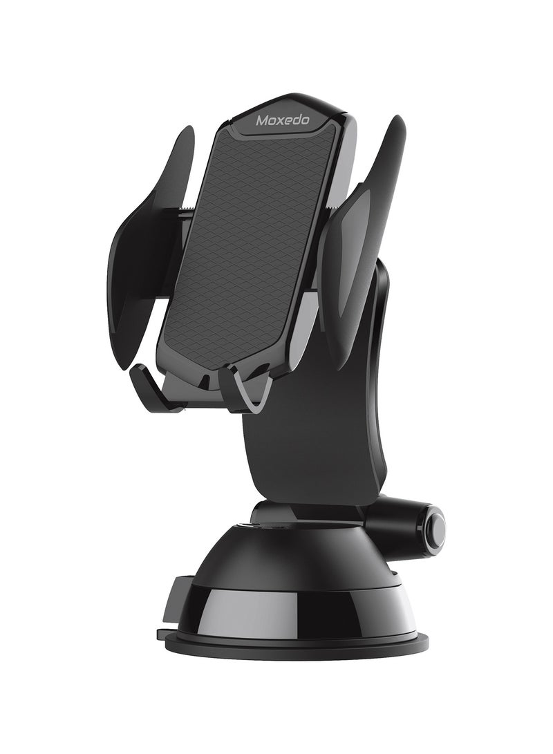 Moxedo حامل هاتف مكسيدو للسيارة للوحة القيادة والزجاج الأمامي دوران 360° أذرع جانبية قابلة للتمديد قفل وإفراج بلمسة واحدة متوافق مع جميع الهواتف الذكية - Image 1