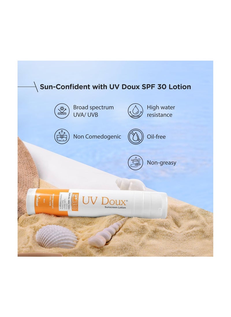 بريتون لوشن واقي من الشمس خفيف الوزن من يو في دوكس مع عامل حماية من الشمس SPF 30 | تركيبة خالية من الزيوت | مقاوم للعرق والماء | غير دهني وغير كوميدوغينيك | لجميع أنواع البشرة، 50 مل  - Image 3