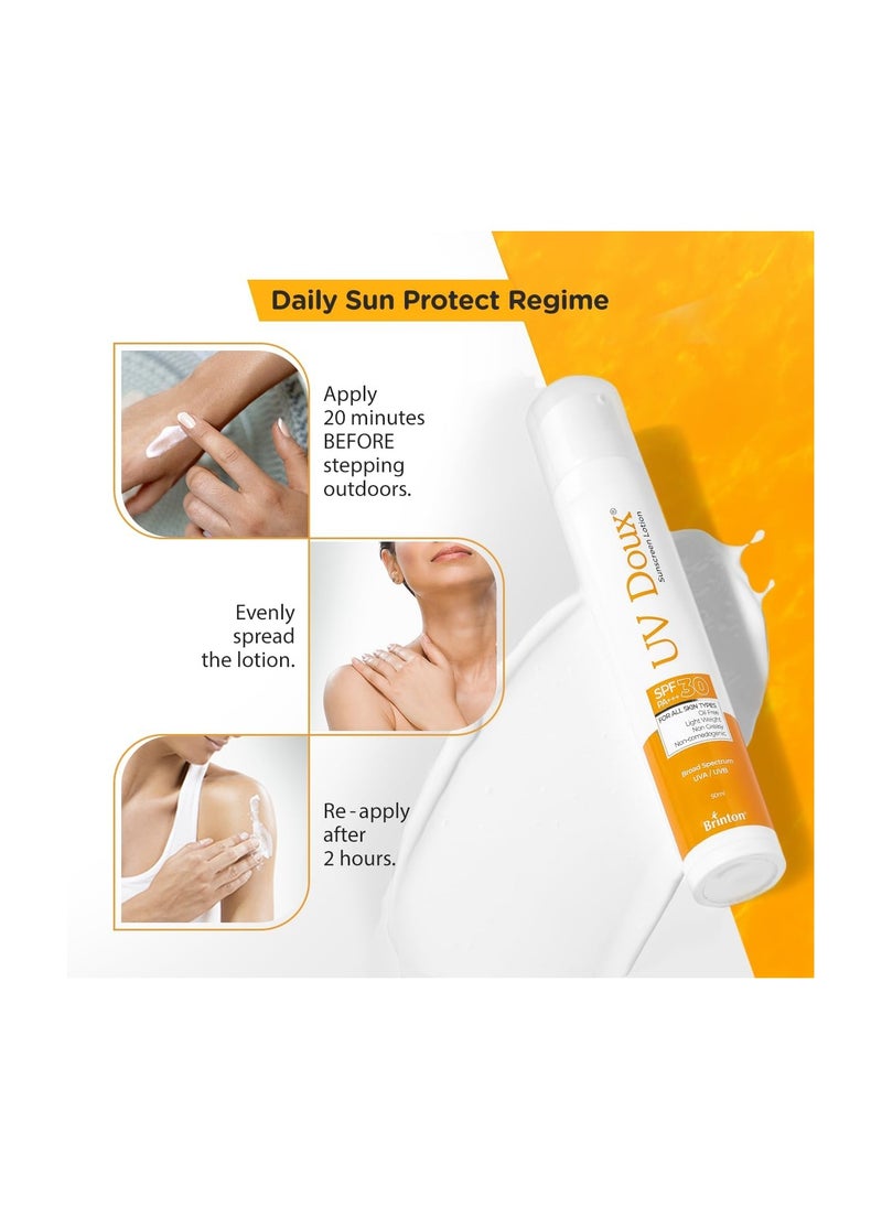 بريتون لوشن واقي من الشمس خفيف الوزن من يو في دوكس مع عامل حماية من الشمس SPF 30 | تركيبة خالية من الزيوت | مقاوم للعرق والماء | غير دهني وغير كوميدوغينيك | لجميع أنواع البشرة، 50 مل  - Image 4