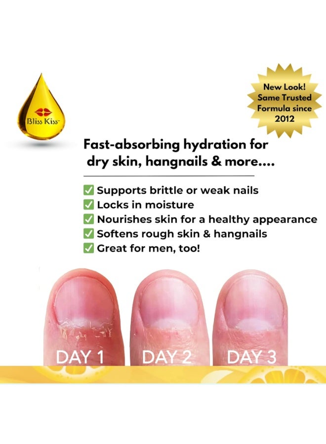 Bliss Kiss | Crisp Fragrance | Nail Oil Cuticle Dropper w/Vitamin E & Jojobaâ¤Nail Strengthener Nail Growth Serum for Brittle Peeling Breaking Thin Nails | 0.5oz | - Image 2