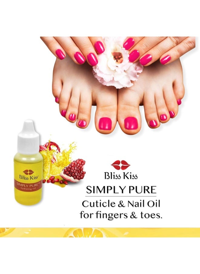 Bliss Kiss | Crisp Fragrance | Nail Oil Cuticle Dropper w/Vitamin E & Jojobaâ¤Nail Strengthener Nail Growth Serum for Brittle Peeling Breaking Thin Nails | 0.5oz | - Image 3