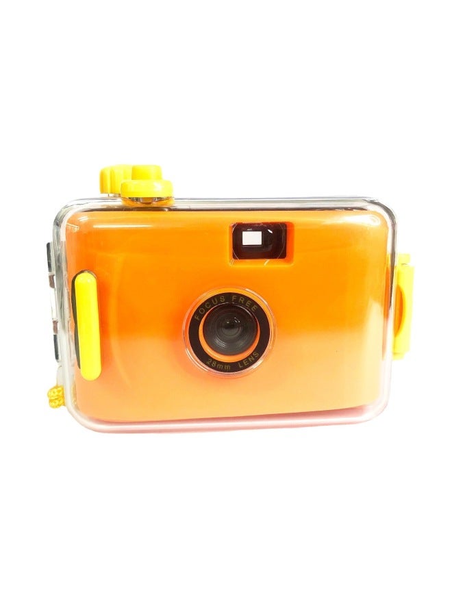Red Yellow Shell Ins Film Camera Retro Film Can Take Pictures Waterproof Camera For Best Friend Special Birthday Gift-Color:Orange Yellow Shell  - Image 1