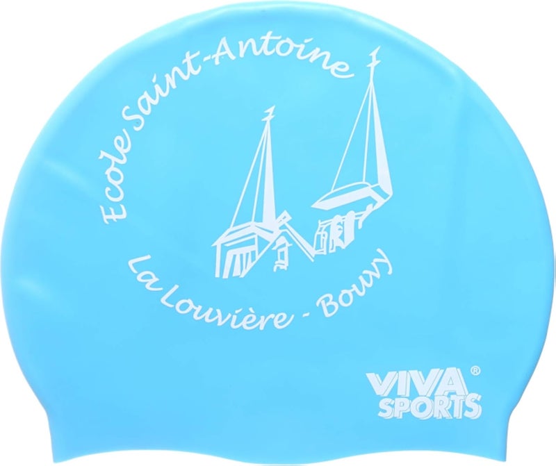 Viva Sports Silicone Swimming Cap for Kids in Folder Light Blue
