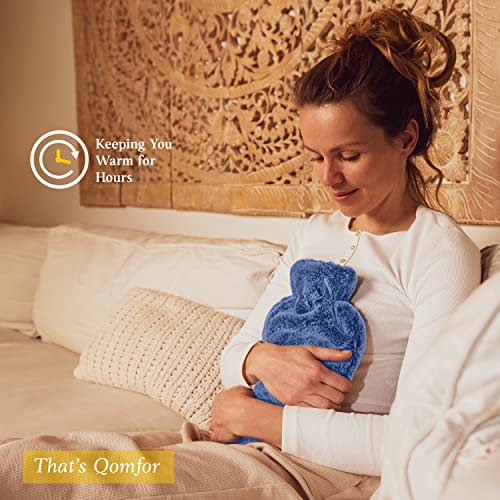 Qomfor Hot Water Bottle with Soft Cover - 1.8L Large - Classic Hot Water Bag for Pain Relief, Neck and Shoulders, Feet Warmer, Menstrual Cramps, Hot and Cold Therapy - Great Gift for Girls - Purple - Image 5