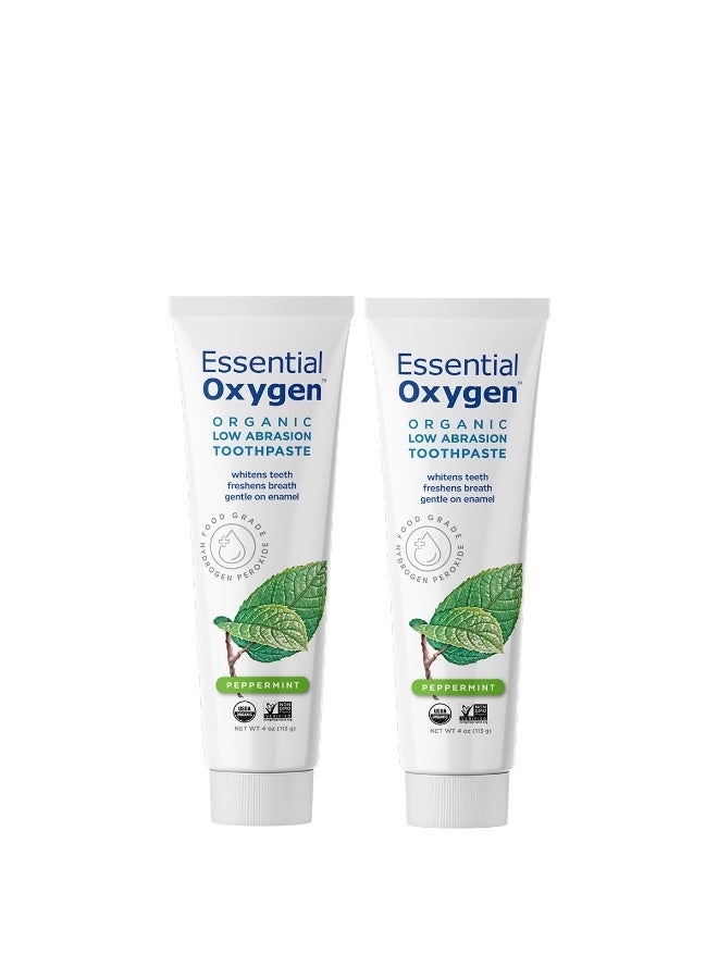 Essential Oxygen معجون أسنان عضوي معتمد من Essential Oxygen لتبييض الأسنان وتنفس أكثر انتعاشًا ولثة أكثر سعادة وحساسية الأسنان بنكهة النعناع 4 أونصات عبوة من 2 - Image 4