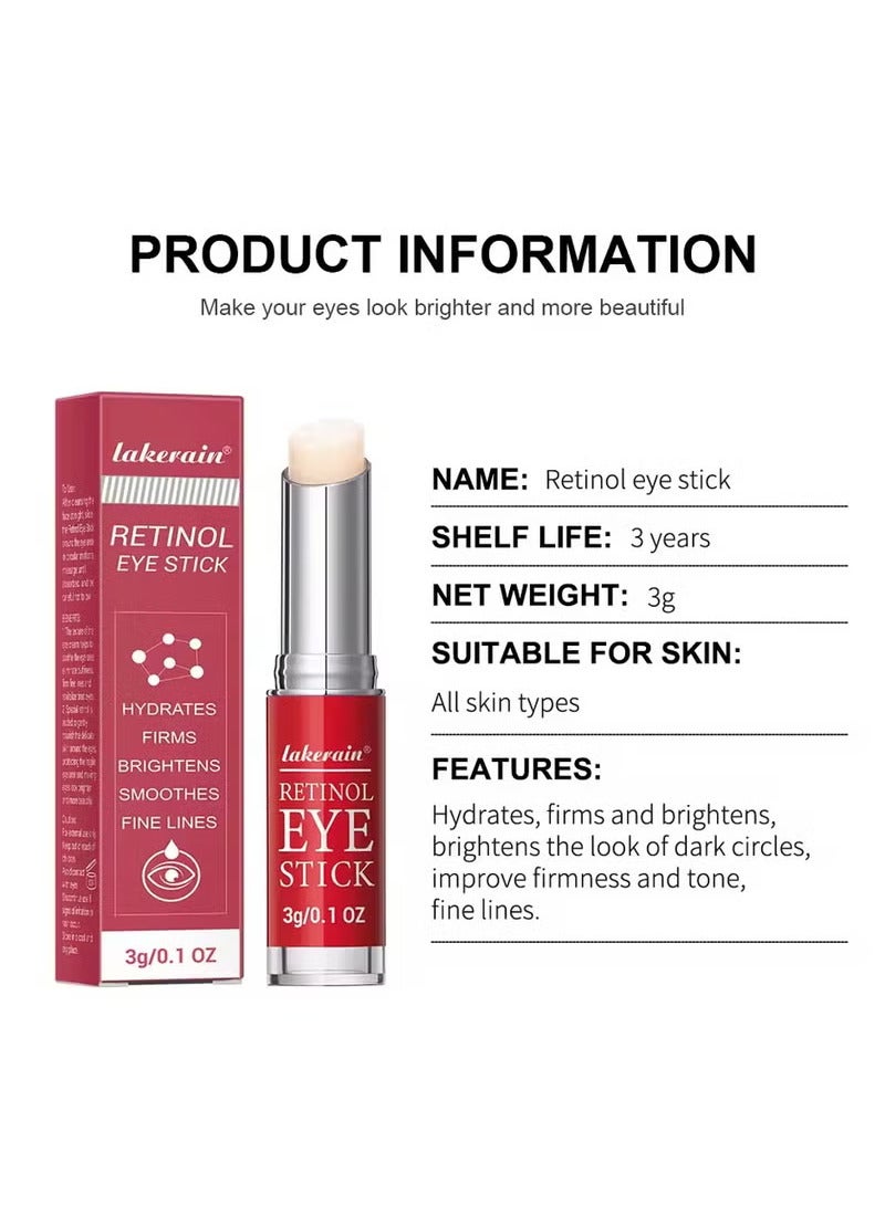 lakerain Retinol Eye Stick Lightening Dark Circles Firming Skin Instant Eye Repair Stick for Eyes Care - Image 4