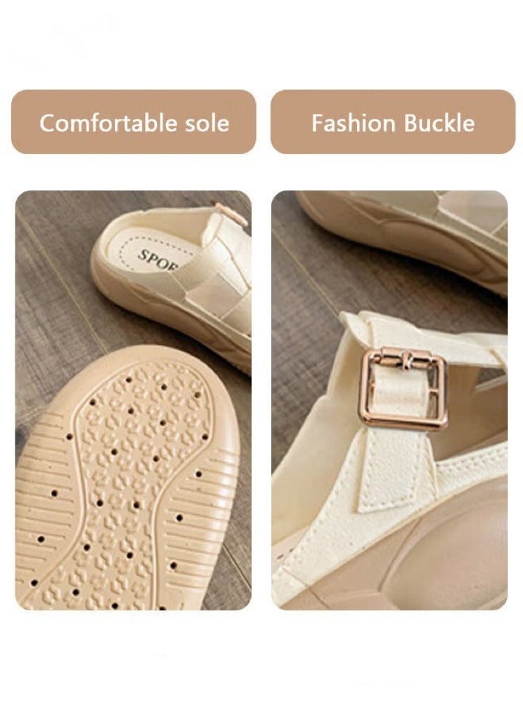 FASHION Women's Closed Toe Half Slippers Summer Slip On Lazy Half Slide Sandals Soft And Comfort Hollow Out This Solid Casual Shoes For Women Freeing Up Your Feet - Image 5