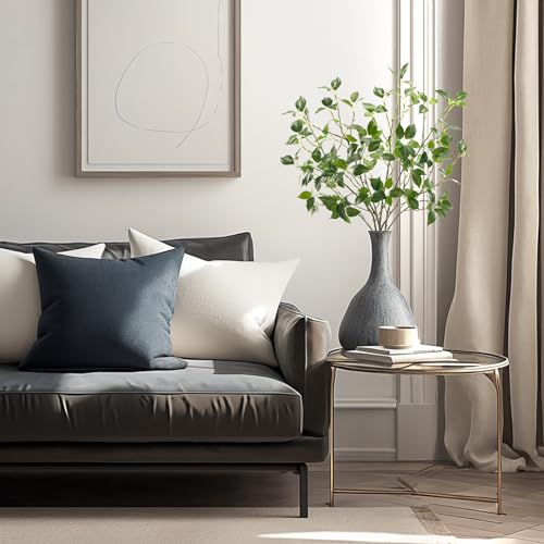 Uqueeten Artificial Plants Greenery Eucalyptus Stems Branches Plant for Home Decor，Faux Rustic Ficus Leaf Floral for Indoor Table Bathroom Bedroom Kitchen Decoration,Real Plastic Eucalytus Wedding Dcor（4PCS) - Image 3