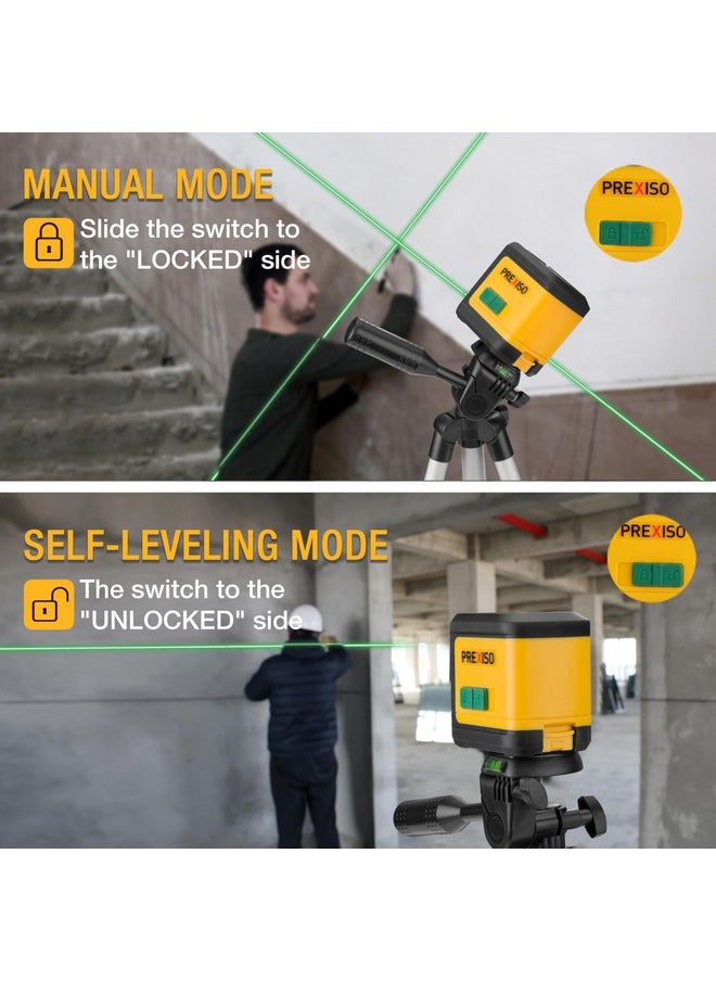 Prexiso PREXISO Laser Level with Tripod, 100Ft Dual Modules Self Leveling Cross Line Laser Level, Green Line leveler Tool for Floor Tile, Home Renovation, Construction with 31-1/2in Tripod, 2 AA Batteries  - Image 5