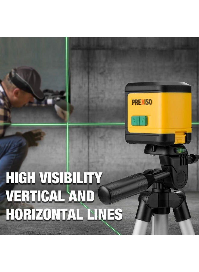 Prexiso PREXISO Laser Level with Tripod, 100Ft Dual Modules Self Leveling Cross Line Laser Level, Green Line leveler Tool for Floor Tile, Home Renovation, Construction with 31-1/2in Tripod, 2 AA Batteries  - Image 4