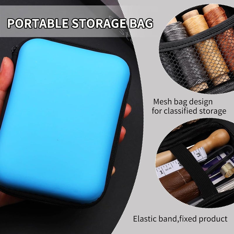 MORFEN Leather Sewing Kit, Leather Stitching Kit with Sewing Awl, Needles, Waxed Thread, Upholstery Repair Kit, Heavy Duty Sewing Tools for Hand Stitching Car Seats, Sofa, Carpets, Shoes, DIY Craft - Image 2