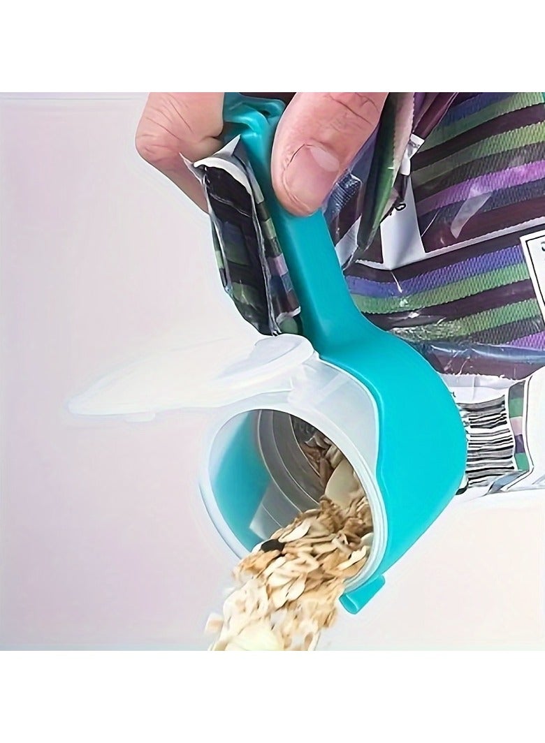 Versatile Food Sealing Clip with Pour Spout - Leak-Proof, Washable Plastic Bag Closure for Snacks  Tea Food (Random Color)  - Image 2