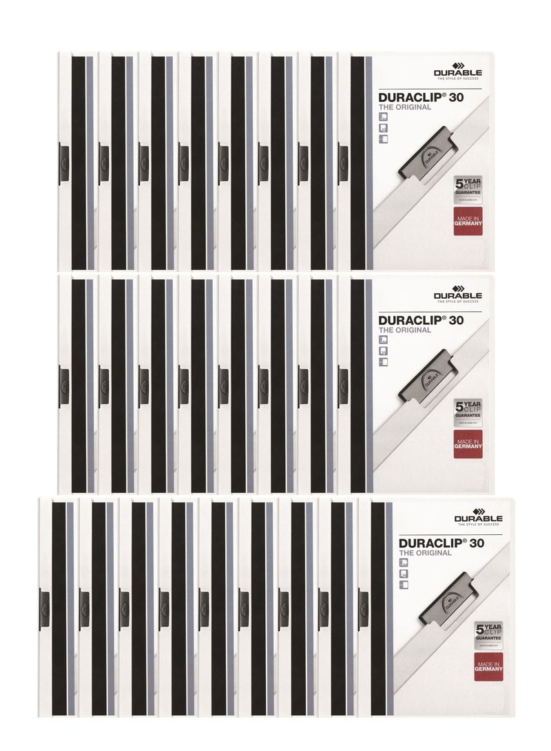 Durable 25-Piece Duraclip Clip Folder White - Image 1