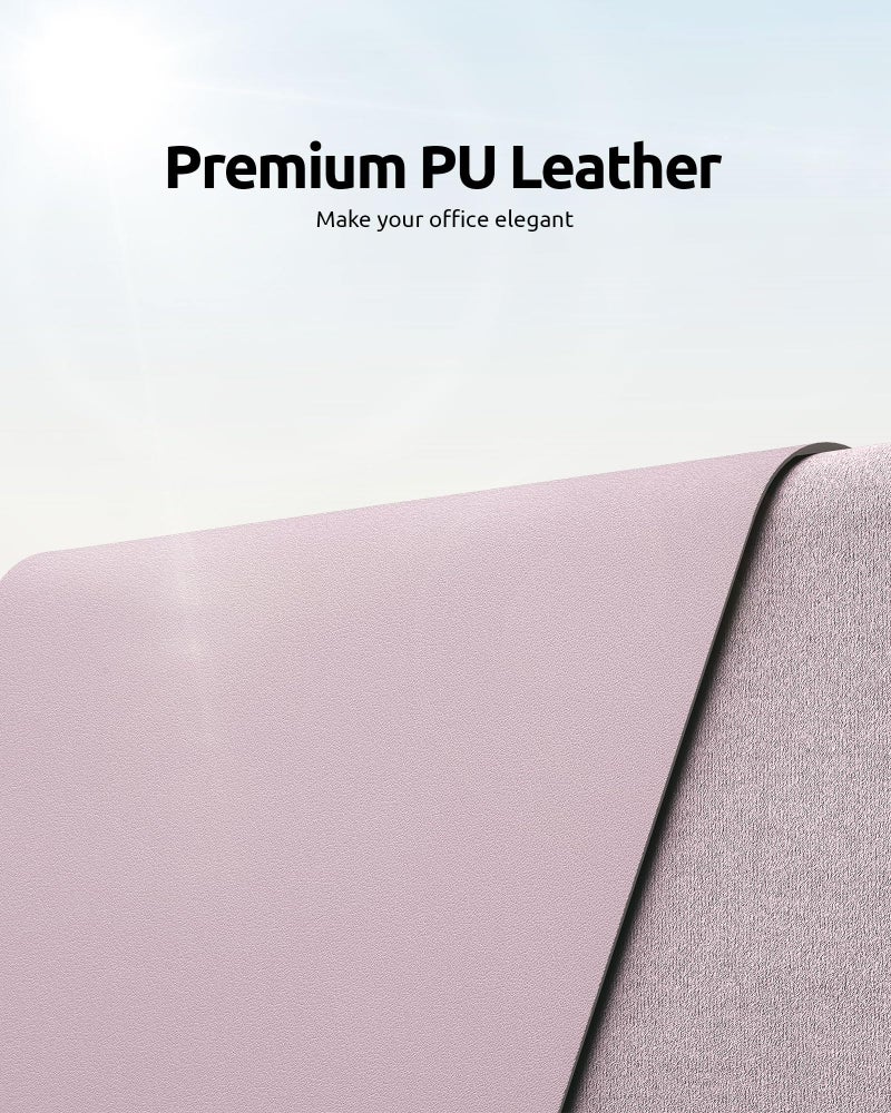 YSAGi Leather Desk Protector, Office Mat, Large Mouse Mat, Non-Slip PU Leather Blotter, Laptop Desk Mat, Waterproof Writing Pad for Office and Home (Grayish Lavender, 31.5" x 15.8") - Image 2