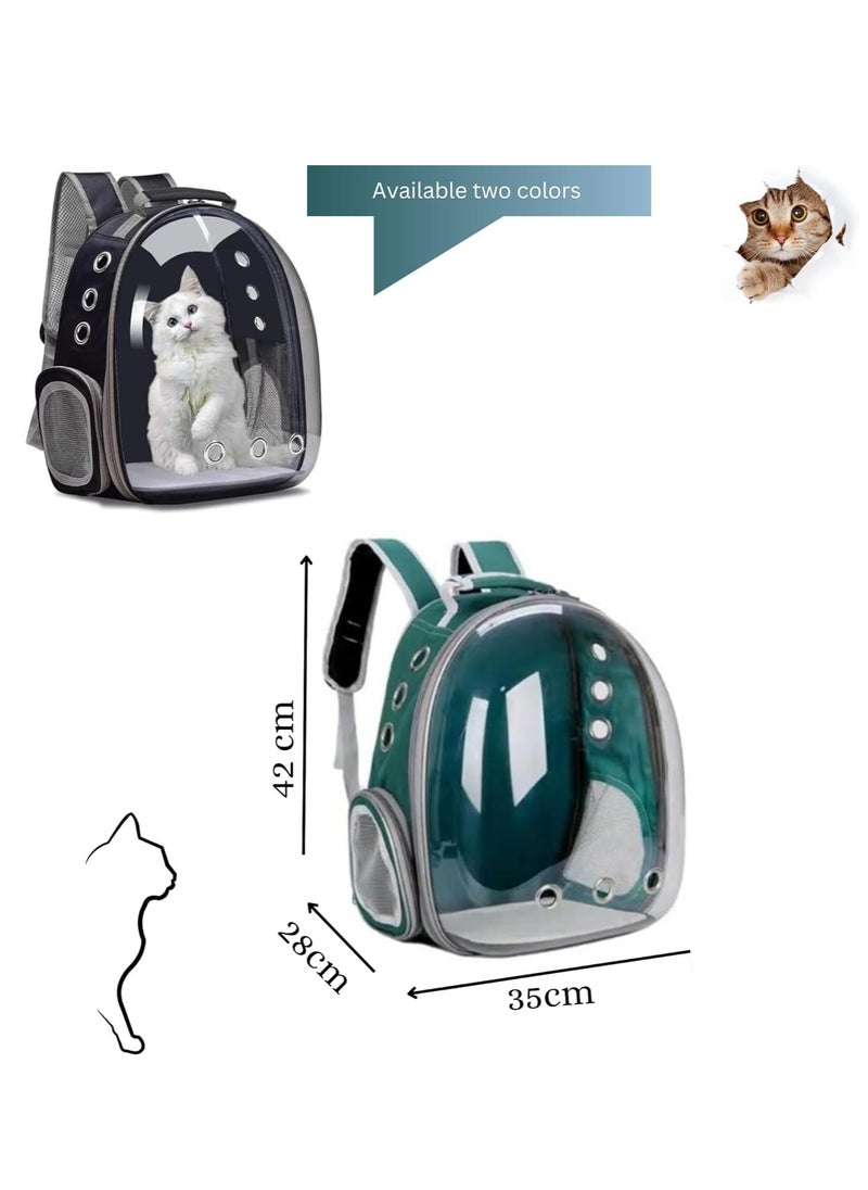 TRASSLE Cat Backpack Carrier, Pet Bubble Carrying Bag for Small Medium Kitty Puppy, Transparent Cat Space Capsule Backpack Airline Approved, Breathable Cat Travel Bag for Outdoor.  - Image 2