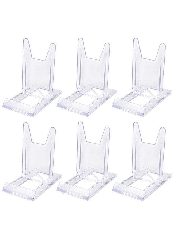 BOSMIOW 6Pcs Clear Plastic Business Card Holder Office Desktop Name Card Display Standdesk Accessory Index Card Organizer For Officesreceptionistsalonsbusinesses - Image 1