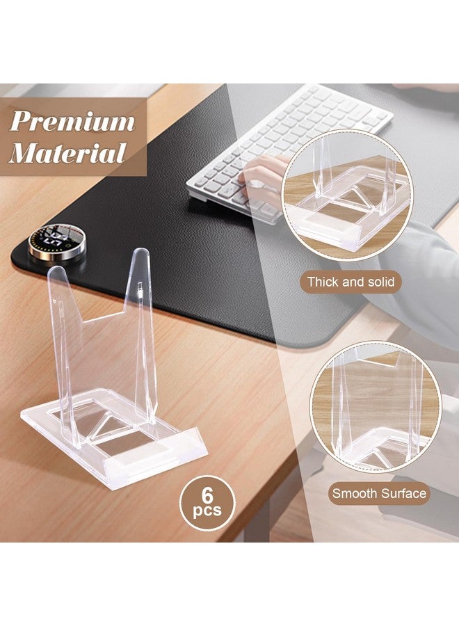 BOSMIOW 6Pcs Clear Plastic Business Card Holder Office Desktop Name Card Display Standdesk Accessory Index Card Organizer For Officesreceptionistsalonsbusinesses - Image 3