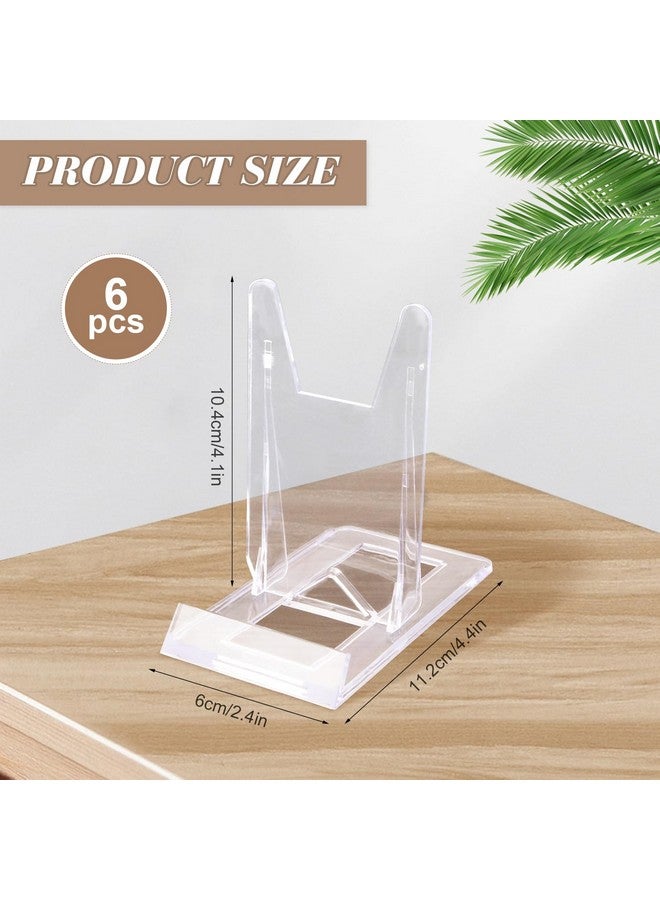BOSMIOW 6Pcs Clear Plastic Business Card Holder Office Desktop Name Card Display Standdesk Accessory Index Card Organizer For Officesreceptionistsalonsbusinesses - Image 2