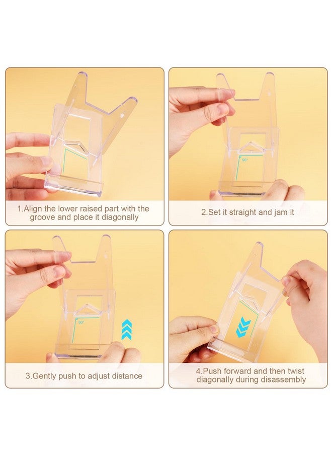 BOSMIOW 6Pcs Clear Plastic Business Card Holder Office Desktop Name Card Display Standdesk Accessory Index Card Organizer For Officesreceptionistsalonsbusinesses - Image 4
